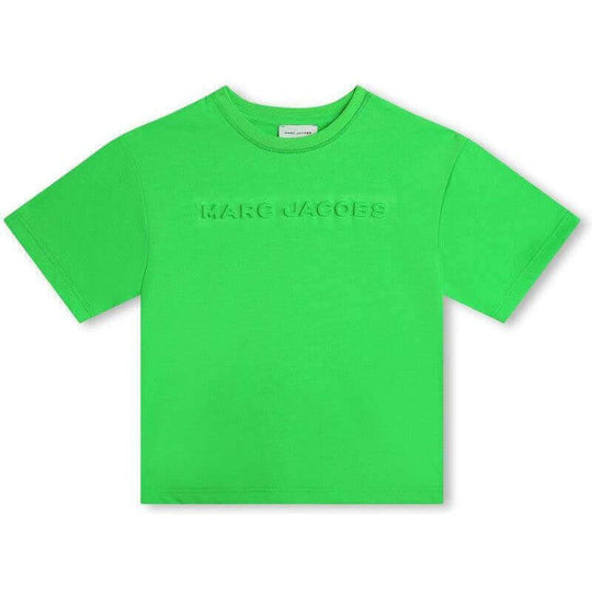 Boys Green Embossed Short Sleeve T-Shirt