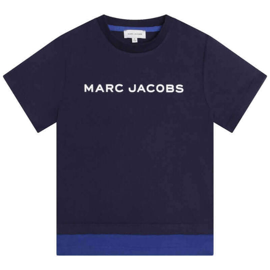 Boys Navy Logo Organic Cotton T-Shirt