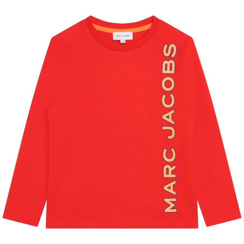 Marc Jacobs Boys Red Cotton Logo T-Shirt