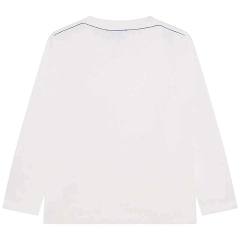 Marc Jacobs Boys White Side Logo Long Sleeve T-Shirt