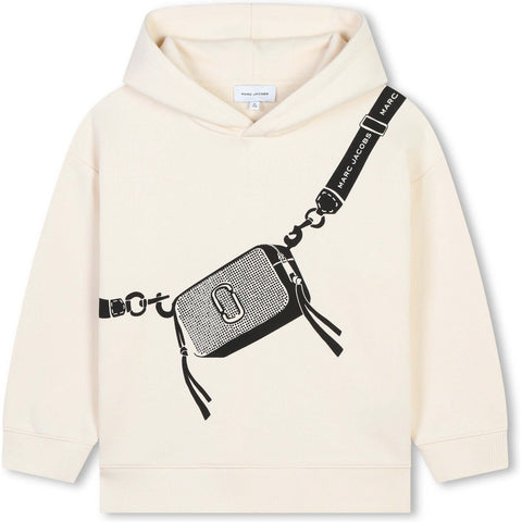 Marc Jacobs Girls Cream Hooded Bag Sweatshirt