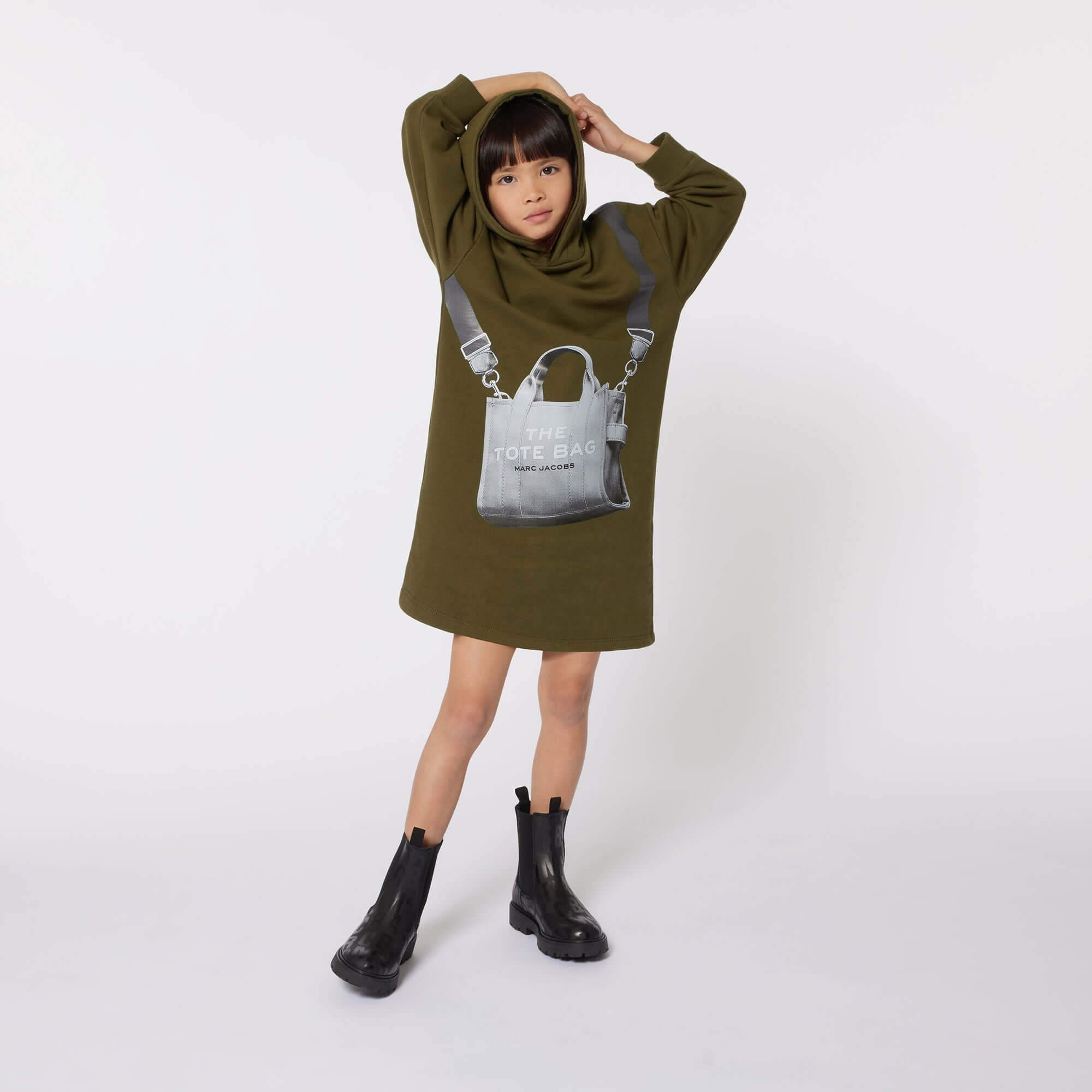 Marc Jacobs Girls Khaki Hooded Bag Dress