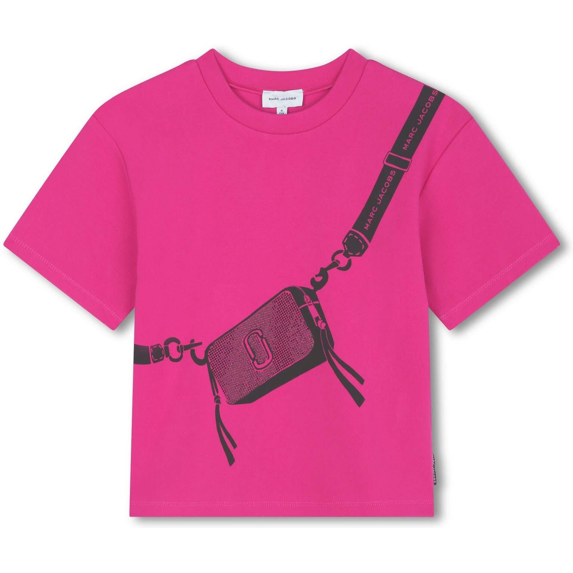 Marc Jacobs Girls Pink Short Sleeve Bag T-shirt