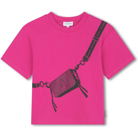 Girls Pink Short Sleeve Bag T-shirt