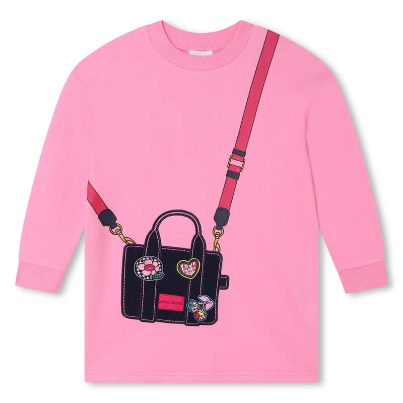 Marc Jacobs Girls Pink Tote Bag Sweatshirt Dress