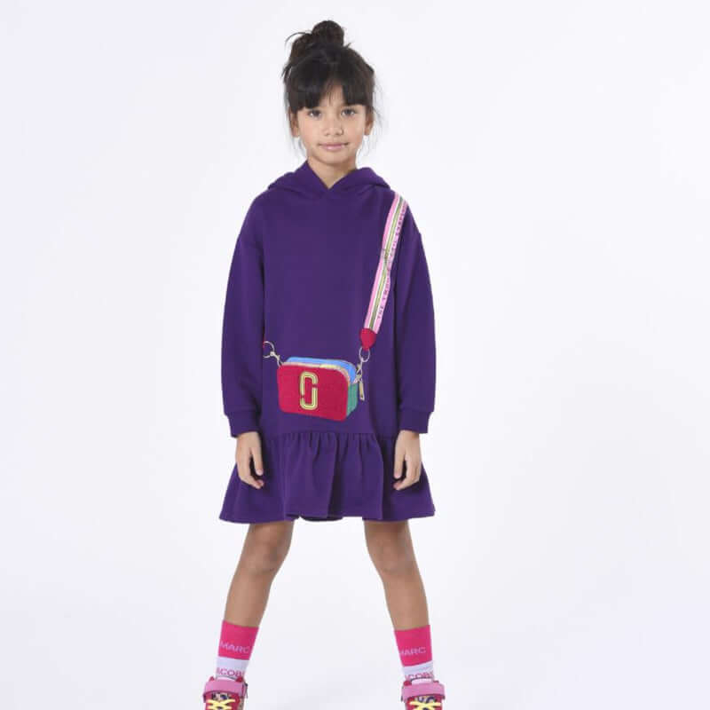 Marc Jacobs Girls Purple Hooded Bag Dress