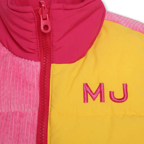 Marc Jacobs Girls Reversible Pink And Yellow Logo Gilet