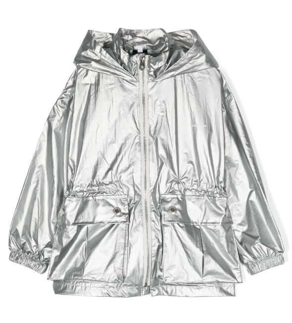 Marc Jacobs Girls Silver Hooded Windbreaker