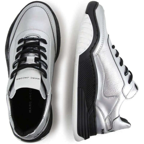 Marc Jacobs Girls Silver Lace Up Trainers