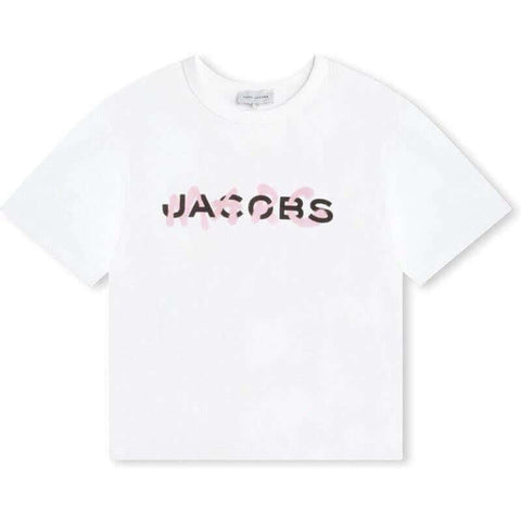 Marc Jacobs Girls White Graffiti Logo Short Sleeve T-Shirt