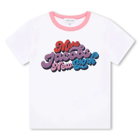 Girls White Short Sleeve T-Shirt