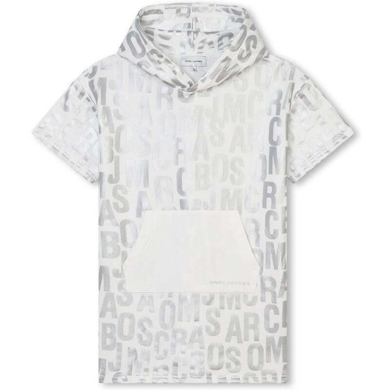 Marc Jacobs Girls White & Silver Hooded Dress
