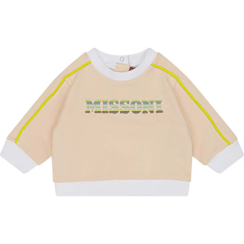 Missoni Kids Baby Boys Peach Logo Cotton Sweatshirt