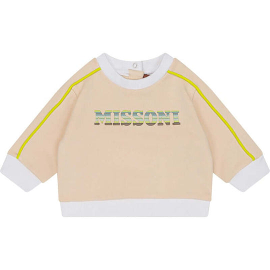 Baby Boys Peach Logo Cotton Sweatshirt