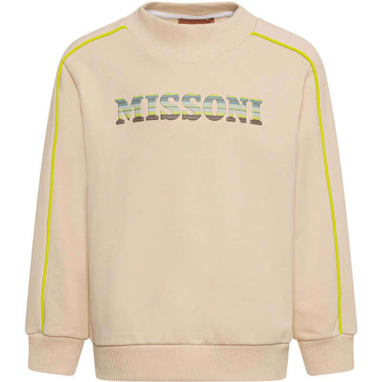 Boys Beige Logo Sweatshirt