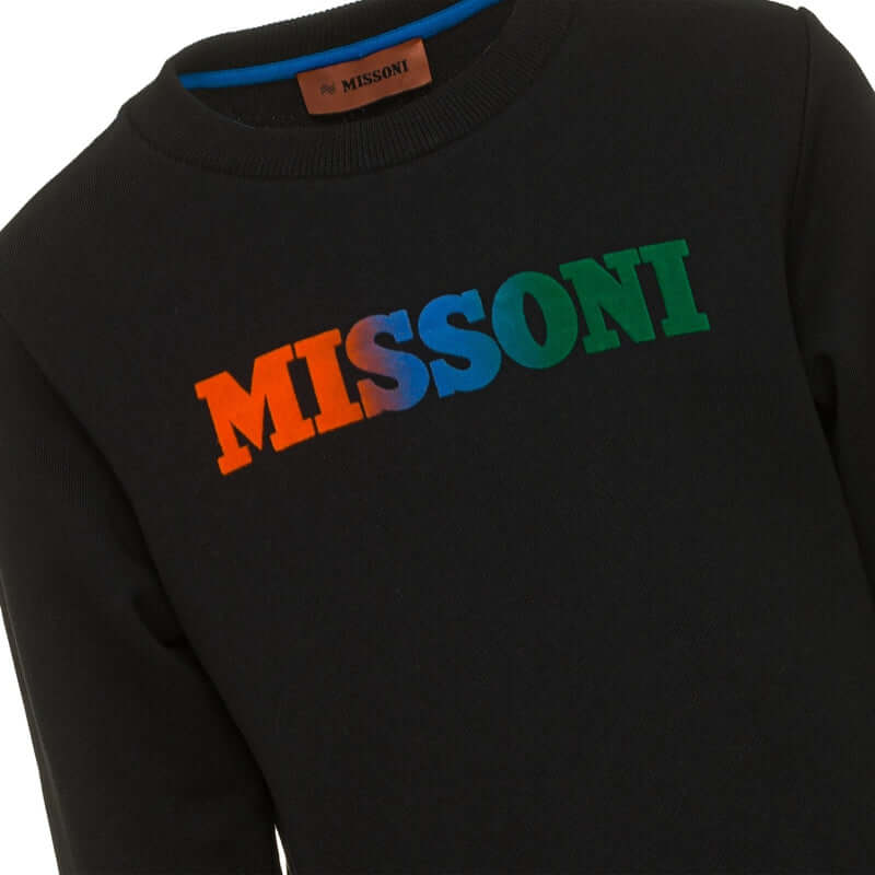 Missoni Kids Boys Black Cotton Logo Sweatshirt