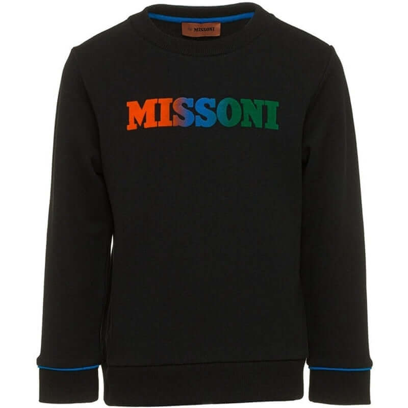 Missoni Kids Boys Black Cotton Logo Sweatshirt