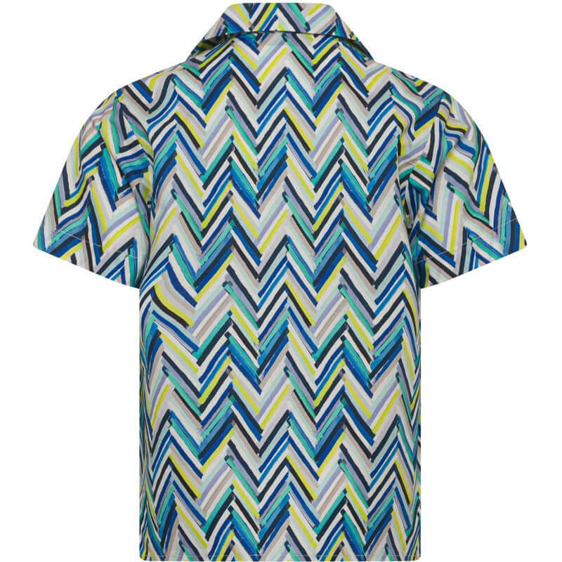 Missoni Kids Boys Blue Zig Zag Cotton Shirt