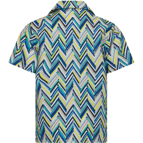 Missoni Kids Boys Blue Zig Zag Cotton Shirt