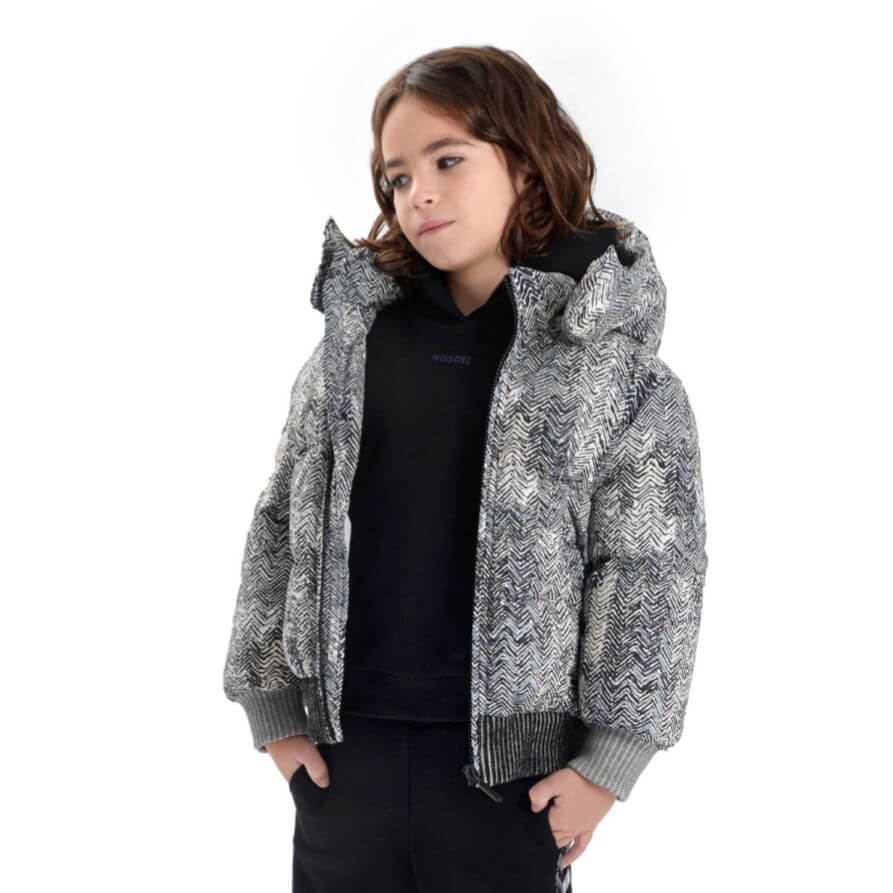 Missoni Kids Boys Grey Puffer Coat