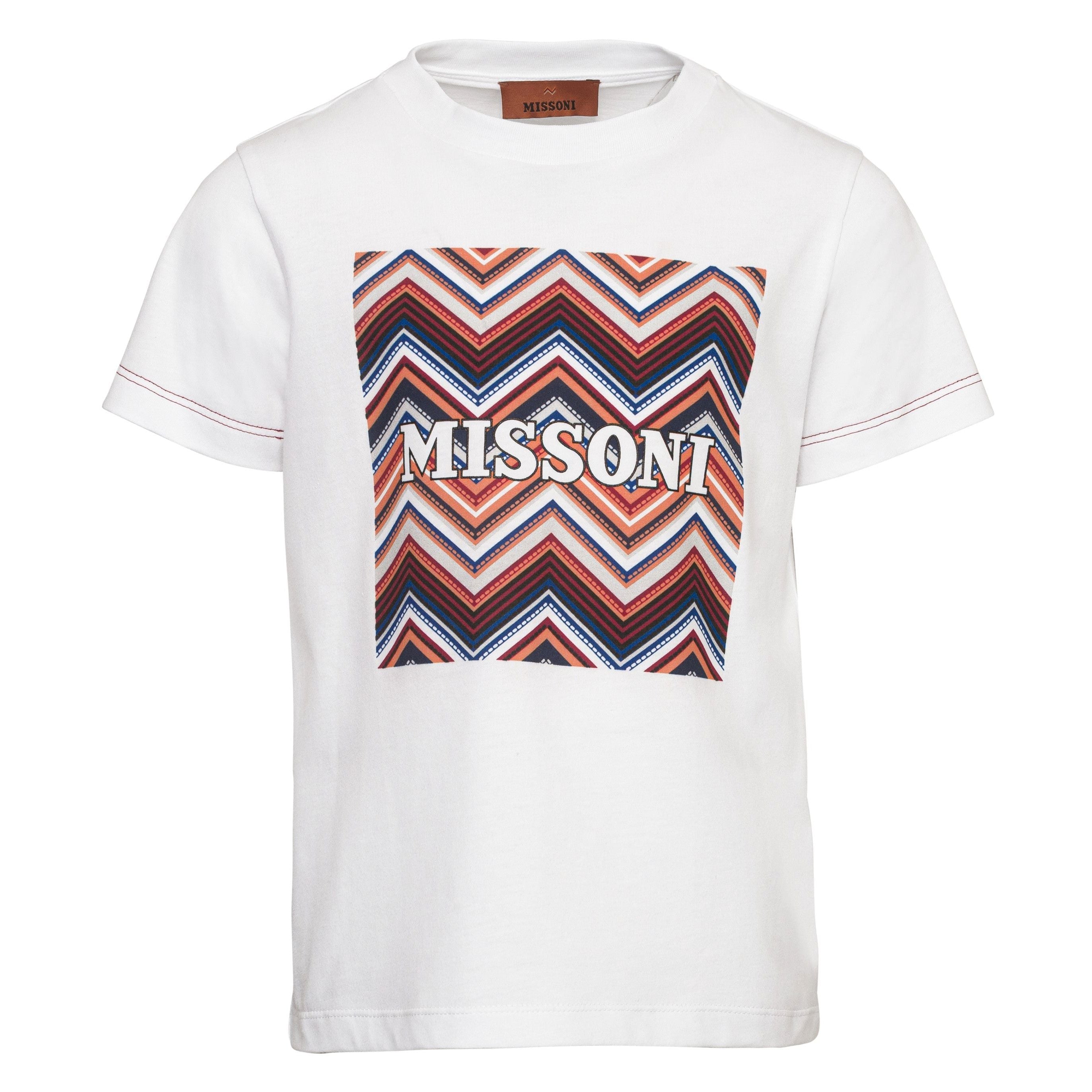 Missoni Kids Boys White Zig Zag T-shirt