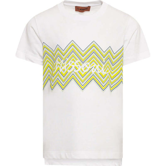 Boys Yellow Zig Zag Logo T-Shirt