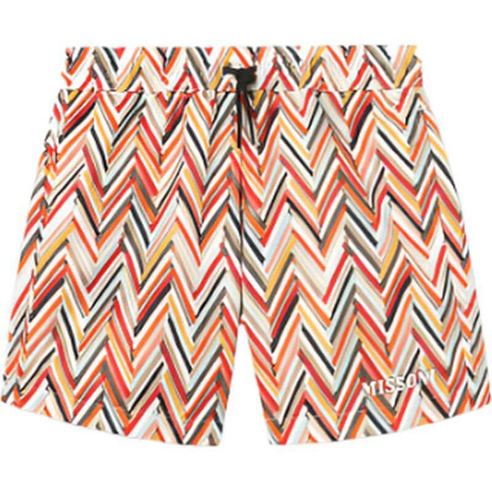 Boys Zigzag Pattern Swimming trunks with logo