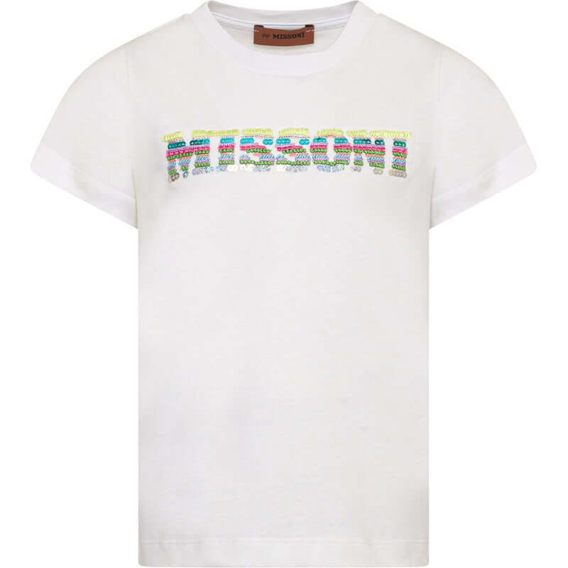 Missoni Kids Girls Cotton Sequin Logo T-Shirt