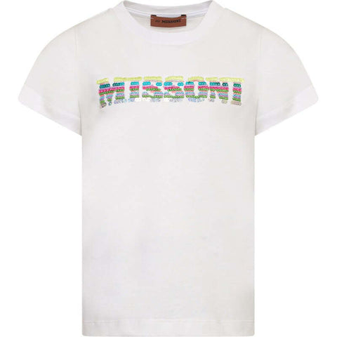 Missoni Kids Girls Cotton Sequin Logo T-Shirt