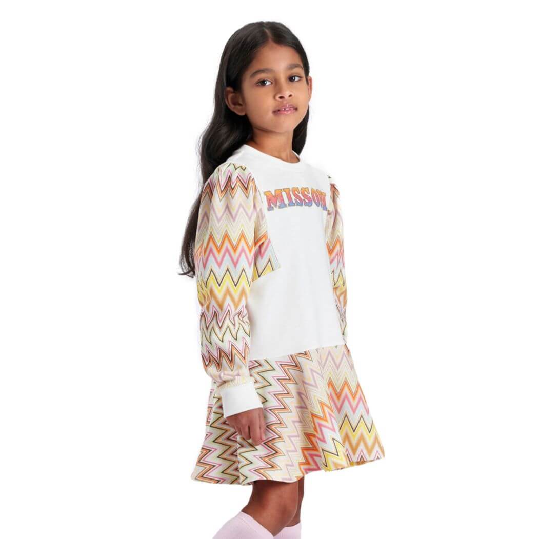 Missoni Kids Girls Orange Zig Zag Dress