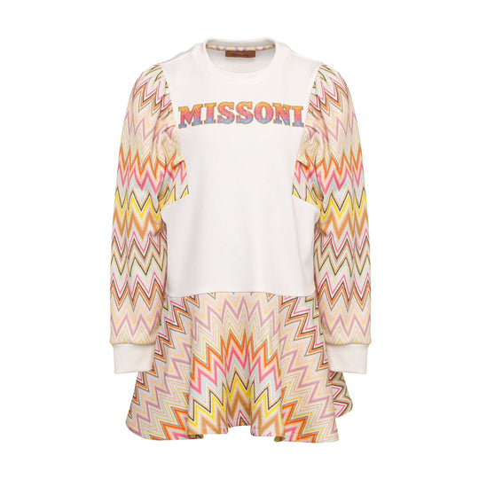 Girls Orange Zig Zag Dress