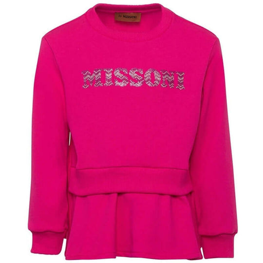 Girls Pink Frill Sweatshirt