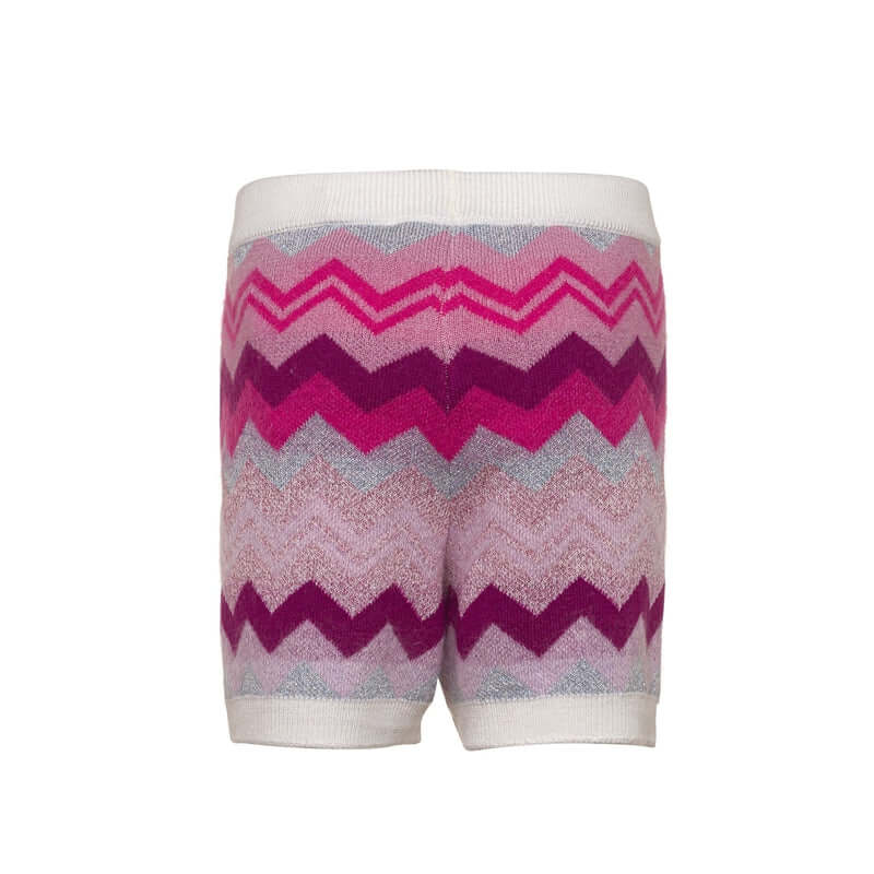 Missoni Kids Girls Pink Knitted Zig Zag Shorts