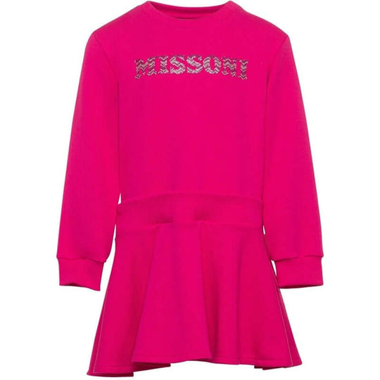 Girls Pink Logo Jersey Dress