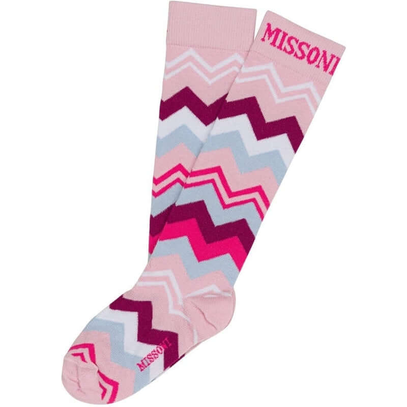 Missoni Kids Girls Pink Zig Zag Socks