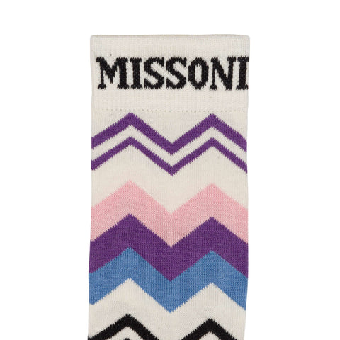 Missoni Kids Girls Purple Zig Zag Socks