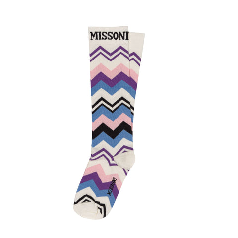 Missoni Kids Girls Purple Zig Zag Socks