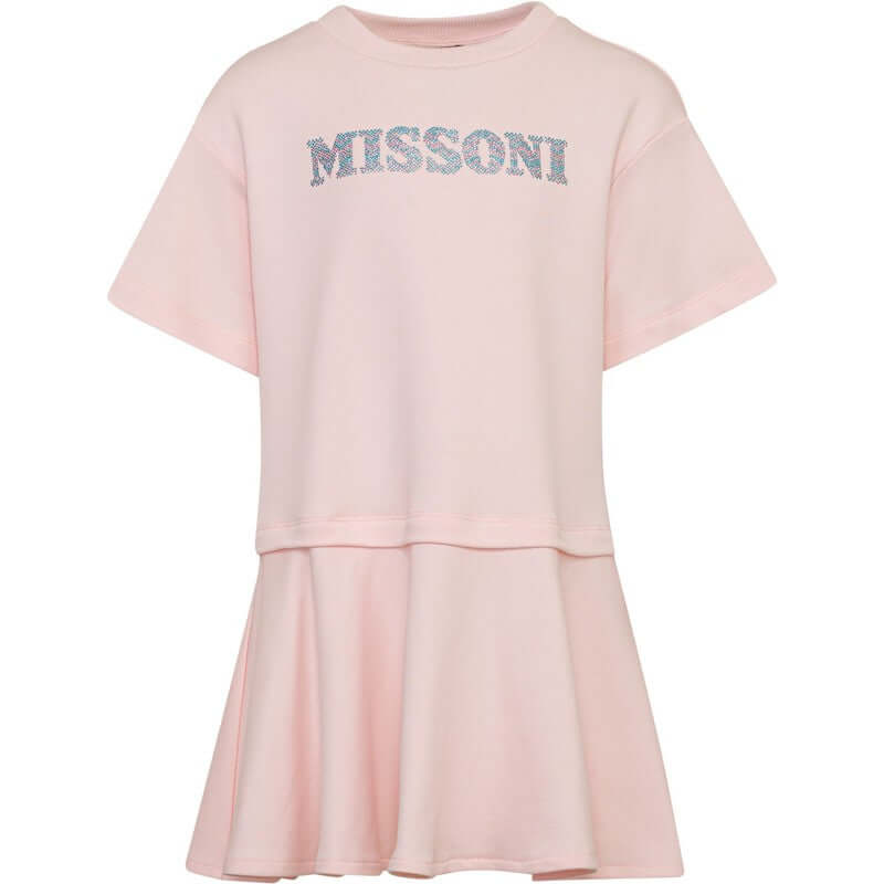 Missoni Kids Girls Silver Logo Cotton Jersey Dress