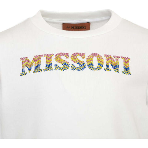 Missoni Kids Girls White Cotton Logo Sweatshirt