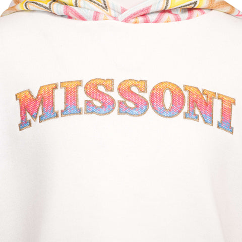 Missoni Kids Girls White Logo Hoody