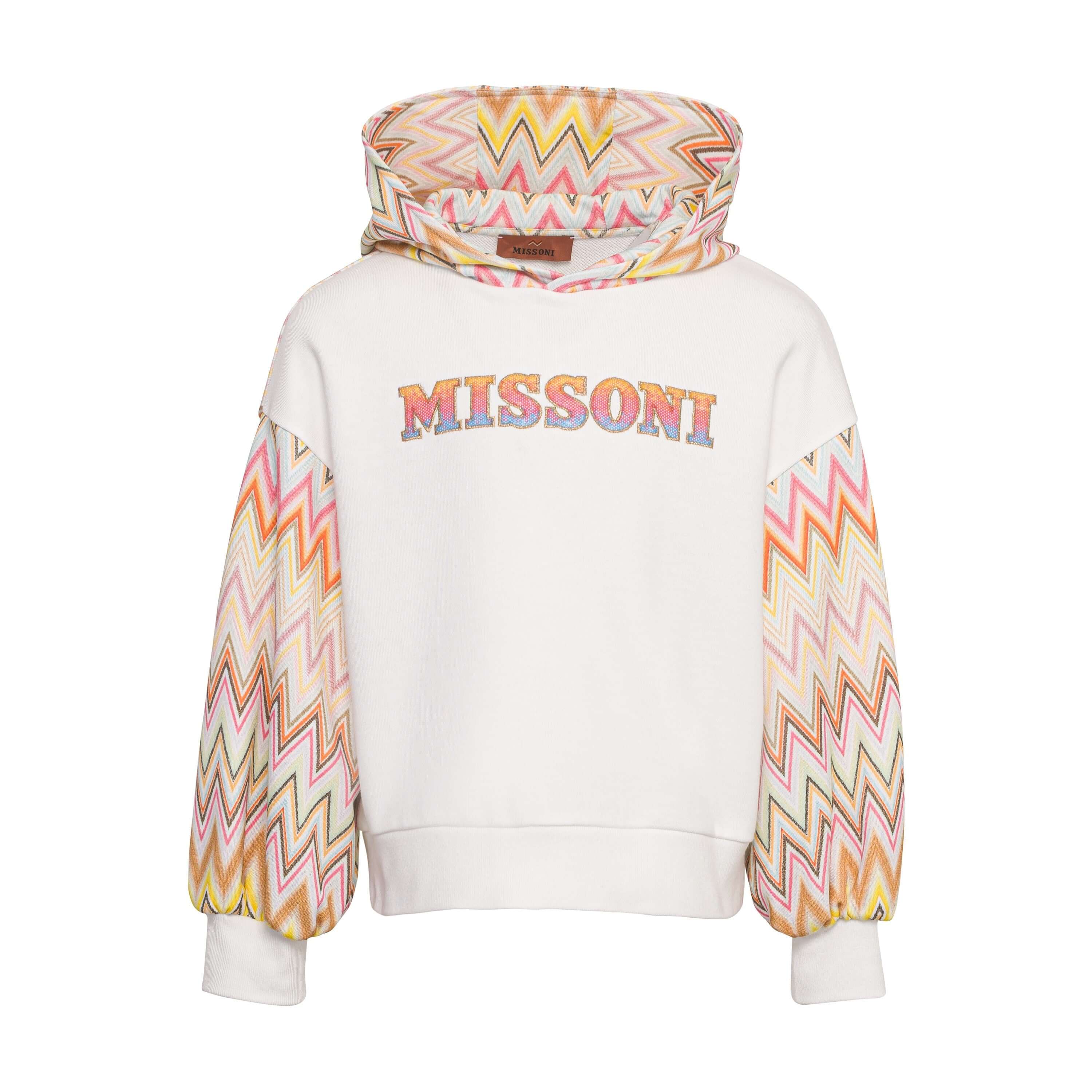 Missoni Kids Girls White Logo Hoody