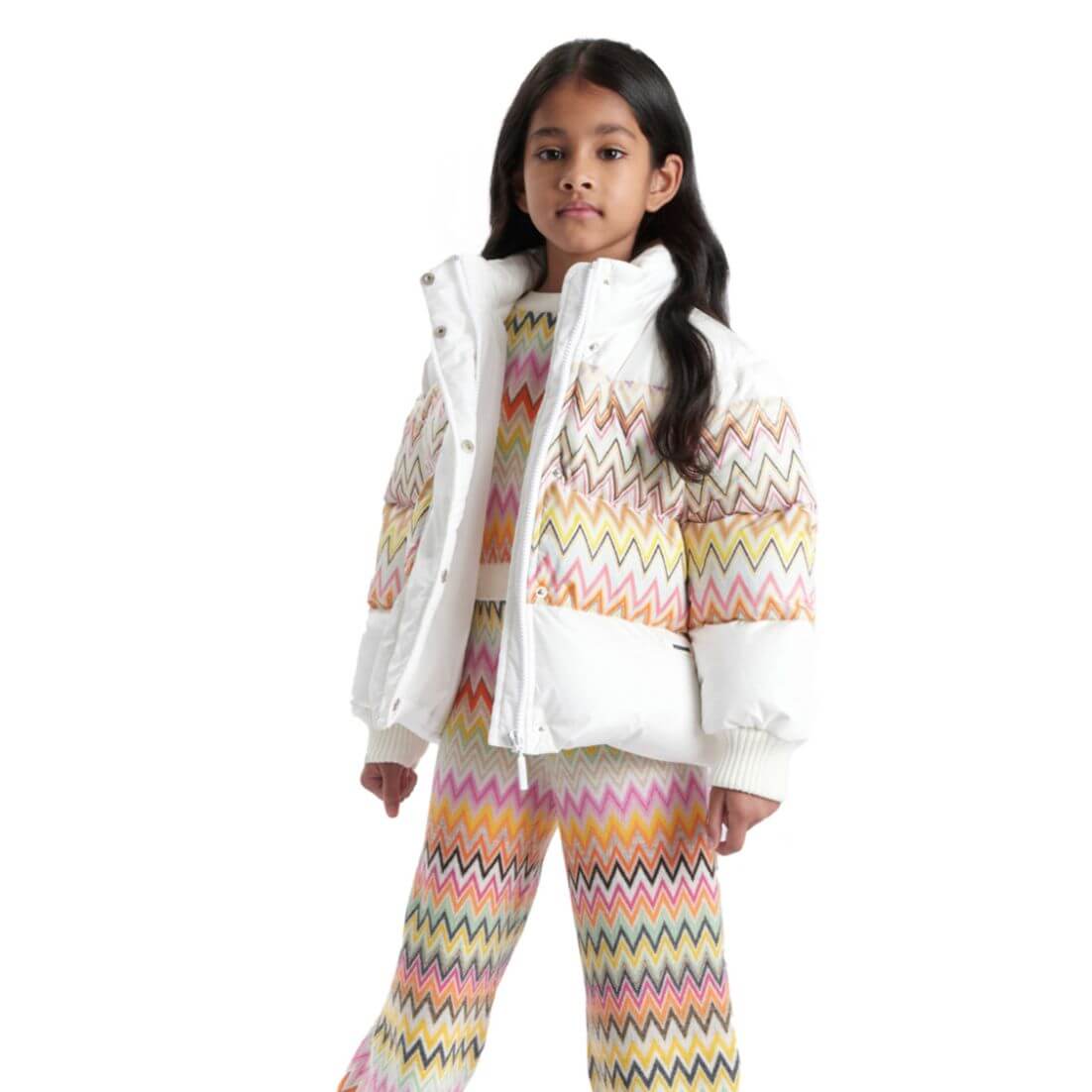 Missoni Kids Girls White Puffer Coat