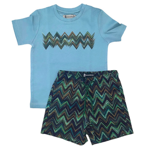 Moda Bandidos Boys Green Space Zig Swim Set