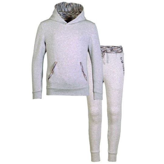 Boys Grey Space-Dye Trim Tracksuit