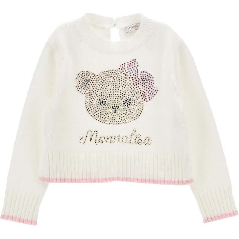 Monnalisa Baby Girls Cream Teddy Sweater