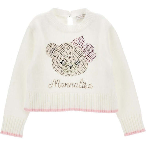 Monnalisa Baby Girls Cream Teddy Sweater