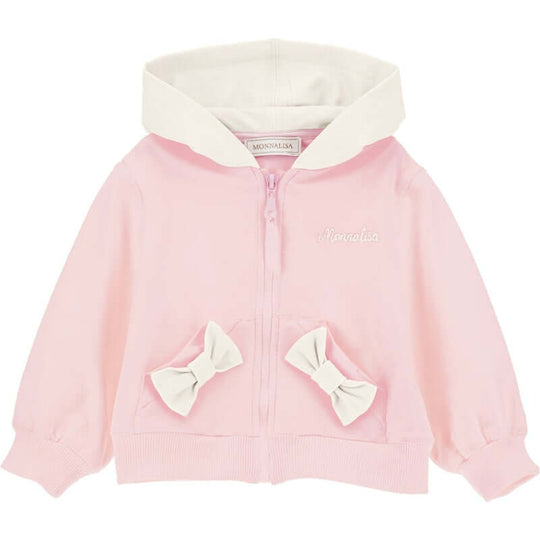 Baby Girls Pink Bow Zip Up Hoodie