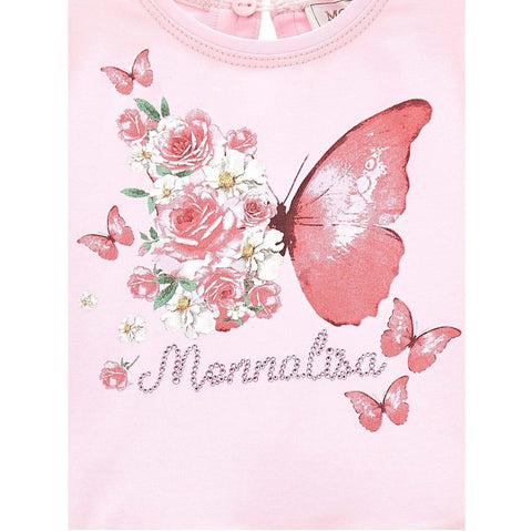 Monnalisa Baby Girls Pink Butterfly Dress