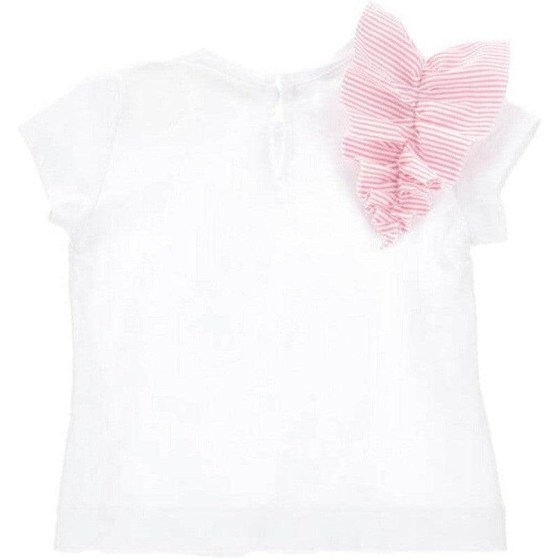 Monnalisa Baby Girls White Frill Top & Skirt Set