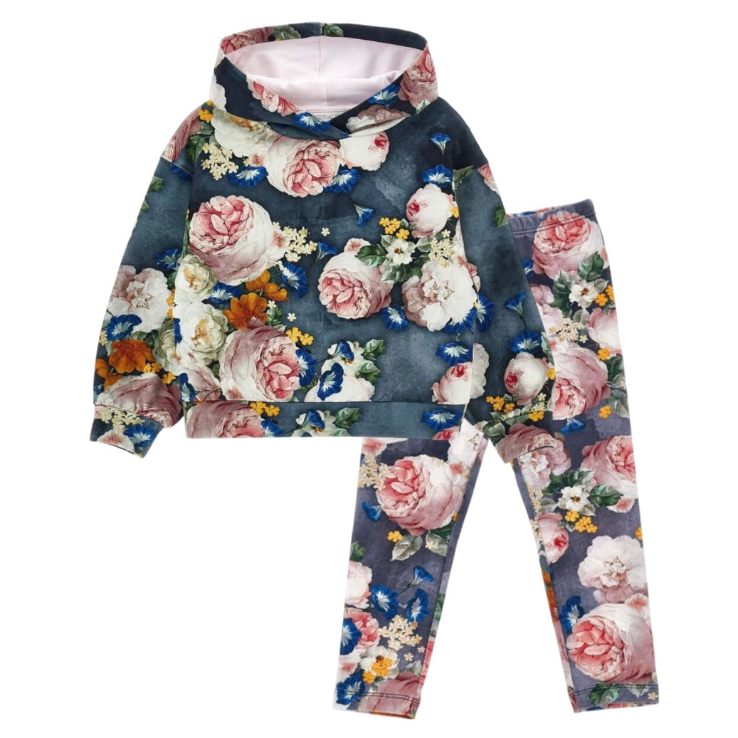 Monnalisa Girls Blue Floral Legging Set